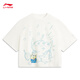 Li ning Toy Story Joint Serie 丨 T-Shirt Frauen 2025 Neues loser Kurzarm-Kulturhemd AHSV690 MILK WHITE-1 L.