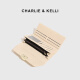 CHARLIE&KELLICharlie Kelli真皮钱包女2025新款时尚手拿长款零钱夹卡包二合一 黑色(赠送礼盒/袋)