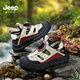 Jeep children's Baotou sandals 2025 new summer men and women's river tracing shoes outdoor wading shoes non-slip beach shoes rice wine red 32 inner length of the shoe is about 20.6cm