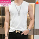 Modal Men's Vest Summer Hurdle Base Sports Blanc Small Sling Sling Muscul Men's Fitness Sexy Terre I-Check Shirt Black 6296 Color Color Pure Coton 2xl
