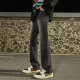 
American retro cleanfit micro-flare jeans for men in spring and summer new style handsome versatile washing long pants for men XBNDMNZ-757 black XL