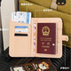
Yunshun Passport Clip Certificate Pack Protection Case Multi-function Card Pack Travel Portable Clip Card Package Storage Air Ticket Driver's License Multi-function Card Package [Secret Cat and Dog]