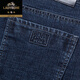 Classic car ice silk cotton stretch jeans for men straight loose breathable summer middle-aged dad men's clothing business casual dark blue (3889 summer) thin 29 (2 feet 2)