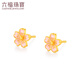 Liufu Jewelry Fuman Heirloom Series Gold Flower Colored Craft Gold Earrings Earrings Priced 021000EA 2.60g (including labor cost 640 yuan) with silicone ear plug