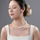 Dara Highlight Freshwater Pearl Necklace Mother's Style Nearly Perfect Round Edison Pearl 9-12th Birthday Gift for Mom and Girlfriend