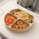 Beeshum Baby Mahlzeit Teller geteilter Teller Kinder Silikon ergänzende Lebensmittelschale Cartoon Anti-Fall-Saugbecher Baby Tabelle Export Ins Style weiße Platin-Silikonmahlzeitplatte