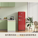 CHIGO Internet celebrity retro double-door refrigerator European-style refrigerated freezer household small first-class energy efficiency rental office energy-saving fruit preservation living room bedroom refrigerator trade-in 155D with handle retro double door Chinese red