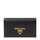 PRADA luxury women's bag women's bag classic metal logo cowhide short wallet black