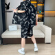 Playboy (Playboy) Shirt à manches courtes d'été masculin Set Youth Keorn Korean Style Trendy Thin Ice Silk Shirt Un ensemble de vêtements lâches et beaux 679 Black 2xl