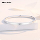 Miss JuJu pt950 platinum bracelet for women, shiny plain ring, glossy oval chaise bracelet, inner diameter 58mm, weight 14.44 grams, width about 4.0mm