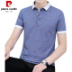 Pierre Cardin Lapa de verano Camiseta de manga corta para hombres Jóvenes casuales de cuello de la juventud superior Versátil Versátil Camisa delgada del delgada Camisa blanca QY679 XL 135-145Jin [Jin iguala 0.5 kg]