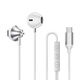 YOMO Metal Type-C Earphones Metal Wired Earphones Suitable for Apple, Huawei, Xiaomi and Oppo mobile phones, Apple 15 and above models J108-White