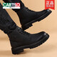 Cartelo Spring and Automne Martin Boots Men's 2025 Nouveau cuir haut toit épais semelles masculines Boots British Style Boots Warm and Fleece Boots Black 41
