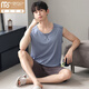 Modal men's pajamas men's summer new modal vest shorts thin ice silk cool home wear suit can be worn outside Sn9207 L Men-