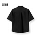 Semir short-sleeved shirt men's moisture absorption quick-drying outdoor work shirt wear 2025 summer top loose black 90001 XL