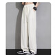 Ice silk casual pants for men's spring and summer new loose straight men's pants thin trendy wide-leg sports pants for youth black 3XL