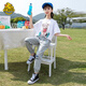 G.duck女童夏装套装时尚洋气儿童女大童夏季12到15岁时髦女孩两件套夏款 白色 上衣+灰色裤子674 130
