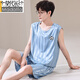 
Modal new men's pajamas men's vest in summer sleeveless ice silk thin style for teenagers can wear home clothes sports suit 9903 L 100-120Jin [Jin equals 0.5 kg]