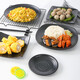 Metamin -Tischscheibenplatte kommerzielle Catering -Snack -Teller -Grill -Heißtopf Beilagen kalte Gerichte gebratener Reis Schwarz Platte Plastikplatte LJP1098 Halbkasten 36 Stücke 0 Zoll