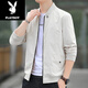 Playboy (Playboy) 2025 Frühlings- und Herbstjacke Herren-Trendy Baseball Collar Thin Casual Short Style Outdoor mit hübsche Herrenjacke 686 Jacke [schwarz] XL [Vorgeschlagen 105-120jin [Jin ist ungefähr 0,5 kg]]