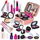Kinder simulierte Kosmetik -Schminktisch Set Maniküre Lippenstift Mascara Beauty Box Girl Toy Gift Box -Schminktisch Set mit leichten Spiegel