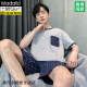 Modal 80-220Jin [Jin equivale a 0.5 kg] grandes niños de pijama para niños Summer de algodón de manga corta adolescentes de la escuela secundaria