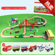 Yuanlong Beech Bahnbahnauto Kinderspielzeug -Zugspurspielzeug Holzspielzeug 70p Elektromgen Aufbewahrungsbox)