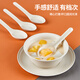 Youao disposable spoons, 50 pieces, thickened soup spoons, plastic table spoons, dessert takeaway packaging forks and spoons