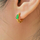 COASZE Jade Gourd 18K Gold Hollow Earrings Earrings Earrings Ice Sun Green Retro Style Jade Earrings