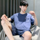 莫代尔夏季男士睡衣棉质加肥加大码男夏家居服短袖夏天青年韩版薄款半袖 9926[H系列男短袖短裤套装] L [100-125斤]