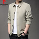 
Pierre cardin dad casual jacket spring and autumn middle-aged men's autumn lapel button top middle-aged men's jacket Navy blue NJ A1048 model M 170-