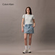 Calvin Klein [Chinese Valentine's Gift] Shoulder Bag Chain Bag Letters Pin CK Women's Bag Crossbody Saddle Bag DH3240 PS2-Shell Powder OS