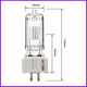 Luz de cable de tungsteno de cuarzo de YueChangsheng GX9.51000W/2000W BOLB DE SEBICIDAD MARINO 6996 GX9.5230V650W