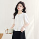 
Cypress House round neck shirt 2025 summer new women's simple embroidered retro short-sleeved literary top