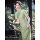 Mit dem europäischen (yiou) grünem Cheongsam -Temperament, dem neuen chinesischen Stil, der Summer College -Aufnahmeprüfung, dem jungen und kleinen Menschen 9716 Yellow Cheongsam M.
