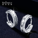 Shengshi Qiyuan platinum earrings pt950 platinum earrings and earrings platinum earrings double sand earrings and earrings for women 3.3-3.5g (pair)