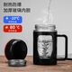 New glass cup business explosion-proof handle large capacity handle office tea cup anti-fall men's and women's cup event business black two types randomly sent 500ml