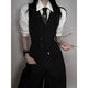 XingSuyao (Xingsuyao) Suit Vest Men and Women Style Neutral Handsome Senior British Gun Colliline Businet Slim Vest Clip Casual Horse Clip noir Vente Black Kirt + Tie noire + Pantalon noir XL Suggestions [125-140]