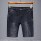 
ZENGZHI 2025 new summer thin denim shorts men's five-point loose straight mid-trouser casual versatile stretch breeches 671 blue gray 36 (2 feet 8)
