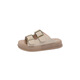 Дети Xianxiu носят повседневные тапочки дома 2025 Summer Girls Metal Button Sandals Boy Flip Flops 698 Brown 31 Внутренняя длина 19,6 см.