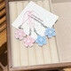 Romantic Jelly Sakura Mobile Chain Cute Girl Heart Gentle Translucent Flower Pendant Couple Best Friends School Bag Accessories 1 [Pink] + 1 [Blue]