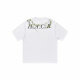 Yuzu HARSH AND CRUEL American alphabet plant flower round neck heavy cotton short-sleeved T-shirt for men and women summer S1049# white M