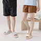 Lidani (tzldn) Pantres de salle de bain à semelle épaisse pour hommes et femmes, pantoufles de pieds non glissées et non liées 2025 Nouveau style White 9202 Style simple 40 -41 [Convient pour 39-4