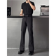 
7 best products casual pants for men summer thin scimitar loose draping large size micro-flare suit pants straight ice silk pants men SBXS-C911 black XL (without belt)