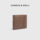 Charlie / Kelli Marque Luxury Luxury CK portefeuille Men pour hommes Polka Classic Wallet Coin Wallet Carte Bag Gift For Boyfriend Brown [Cadeau pratique pour la Saint-Valentin chinois]