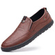 kainifu spring men's shoes casual leather men's leather shoes breathable soft sole business non-slip casual shoes driving shoes 677 black 39