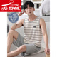 Arctic Velvet Herren-Pyjamas Sommeranzug dünne modale Baumwollweste kurzärmelige Eisseide lose plus Fett große Home-Kleidung XM1105 Modal Weste Anzug Männer l Männer 100-125 Jin [Jin gleich 0,5 kg]