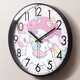 Hualeji cartoon Melody children's wall clock princess room girl bedroom mute wall clock home early education clock living room clock XBK1421 black needle black frame 10 inches