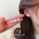 Silver needle simple design pearl earrings Korean niche versatile retro earrings small personality earrings for women Silver needle-8mm