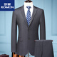 ROMON Men's Men's Suit Slim Jacket Small Suit Business Formal Wear Student Work Interview Professional Wear New Product Navy Two Button Suit+Trousers XS 160/80A 80-95Jin Jin equals 0.5 kg